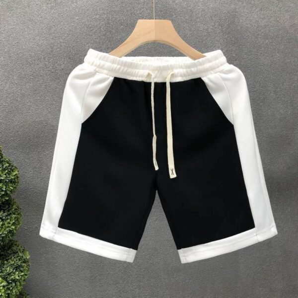 Short Noir à Panneaux Blancs